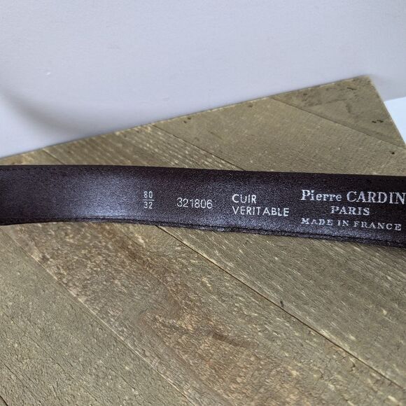 Vintage Pierre Cardin Leather Belt – Adjustable 29.5"–33.5" – Made in France - Picture 5 of 8